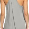Bestisun Workout Yoga Athletic Shirts Racerback Long Tank Tops Loose fit for Women