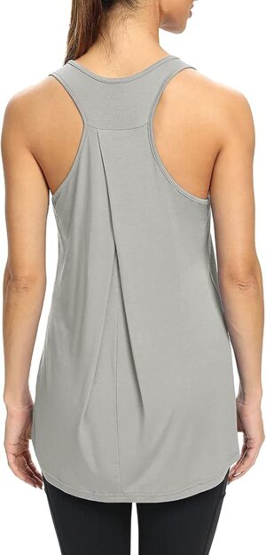Bestisun Workout Yoga Athletic Shirts Racerback Long Tank Tops Loose fit for Women