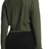 Mippo Womens Loose Long Sleeve Workout Crop Top Batwing Sleeve Shirts with Thumb Holes