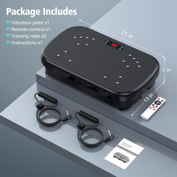 Vibration Plate Exercise Machine, Vibration Plate for Lymphatic Drainage 330 Lbs Capacity Whole Body Vibration Platform Machines Helps Weight Loss Shaping Toning Wellness Home Gyms Office