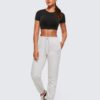 61IRpBWdOqL._AC_SL1500_.jpg CRZ YOGA Womens Butterluxe Double Lined Open Back Crop Tops Backless Short Sleeve Workout Shirts Casual Tight T-Shirts