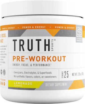 Pre Workout Powder - Natural PreWorkout for Men & Women, Vegan BCAA Amino Energy Powder, Keto Friendly - No Artificial Flavors, Sweetners or Dyes (Lemonade)