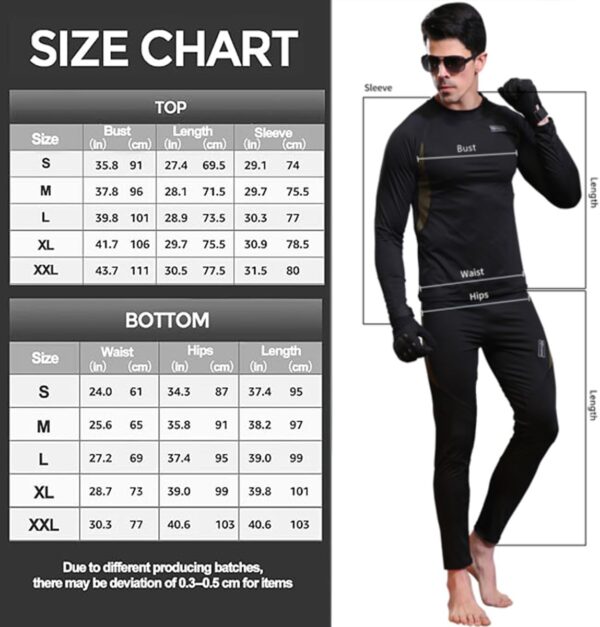 WINDCHASER Mens Thermal Underwear Set Winter Sport Hunting Gear Sport Long Johns Base Layer Bottom Top