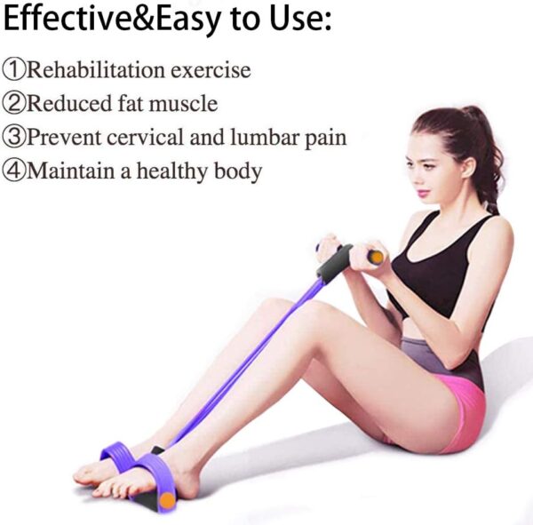 Multifunction Tension Rope, 6-Tube Elastic Yoga Pedal Puller Resistance Band, Natural Latex Tension Rope Fitness Equipment, for Abdomen/Waist/Arm/Leg Stretching Slimming Training
