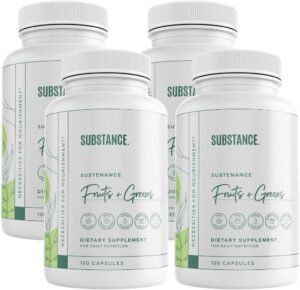 Nature's Sustenance Daily Greens, Fruits & Veggies Supplement - Superfood Vitamin Capsules - Enhance Energy, Mental Clarity, & Overall Wellness - US Made, Vegan-Friendly - 120 Servings.