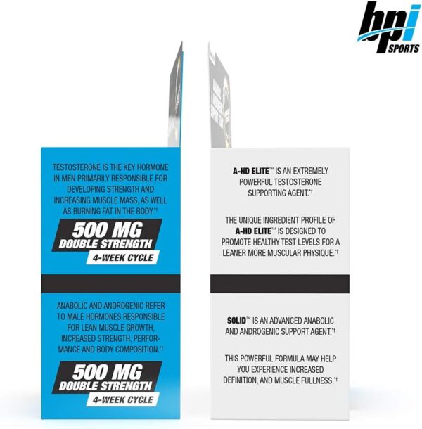BPI Sports A-HD Elite/Solid (30 Capsules) – Men’s Testosterone Booster – Healthy Muscle, Strength, & Performance Support – Promotes Natural Fat Loss & Libido – 30 Servings – 550mg