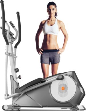 ANCHEER Elliptical Machine, Elliptical Exercise Machine with Hyper-Quiet Magnetic Driving System, Elliptical Trainer with 22 Resistance Levels, Workout Equipment Eliptical Home Gym