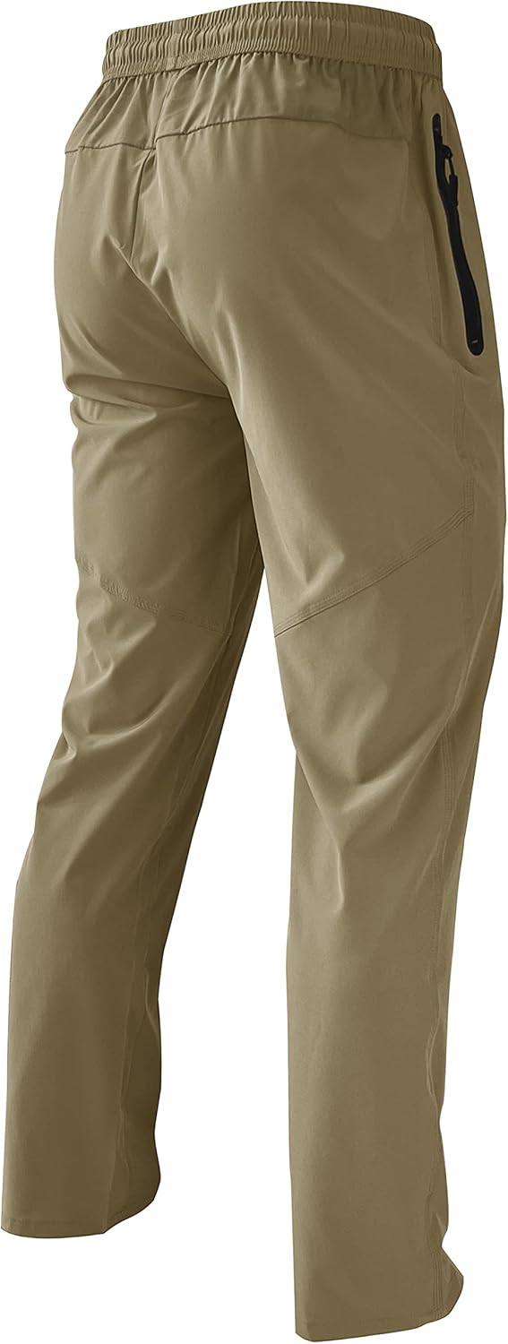 Men's Lightweight Quick Dry Hiking Running Pants Outdoor Sports Breathable Zipper Pockets Athletic Work Pants