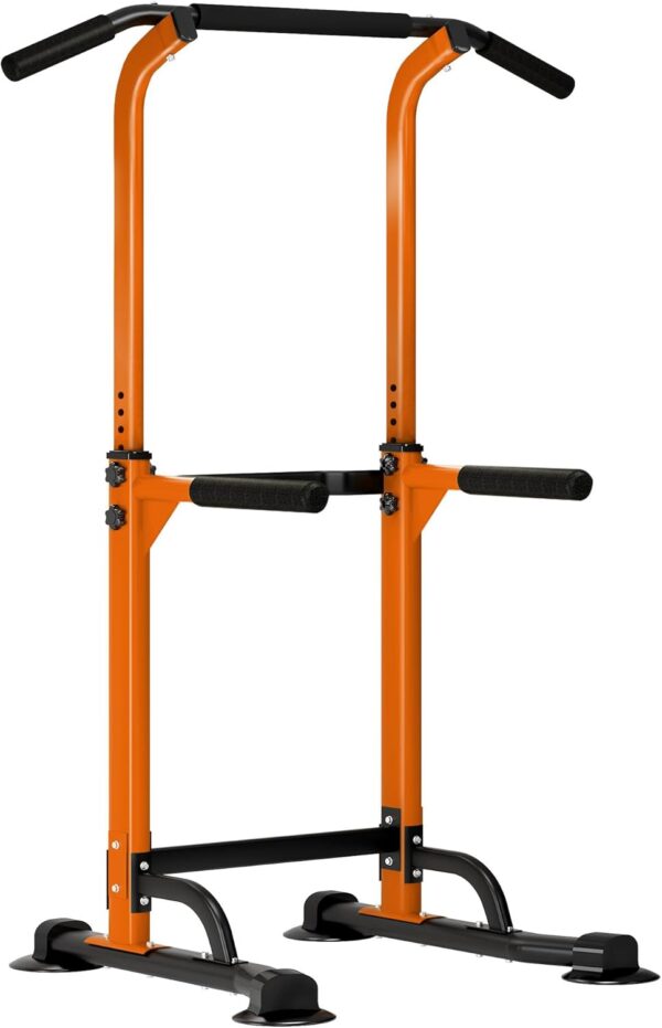 DlandHome Pull Up Bar, Power Tower Dip Bar, Pull Up Bar Free Standing with 10 Levels Adjustable Height for Home Gym Workout Equipment, Strength Training Fitness