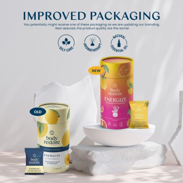 Body Restore Shower Steamers Aromatherapy 6 Pack - Galentines, Valentines Day Gifts for Her and Him, Birthday Gifts for Mom, Best Friend, Travel Essentials, Stress Relief, Self Care - Citrus