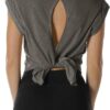 icyzone Open Back Workout Top Shirts - Yoga t-Shirts Activewear Exercise Tops for Women(Pack of 2)