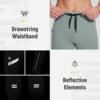 BALEAF Men's Winter Running Tights Thermal Cycling Pants Water Resistant Pockets Zipper Legs Cold Weather