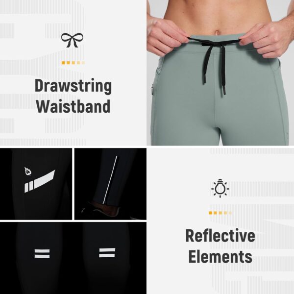 BALEAF Men's Winter Running Tights Thermal Cycling Pants Water Resistant Pockets Zipper Legs Cold Weather
