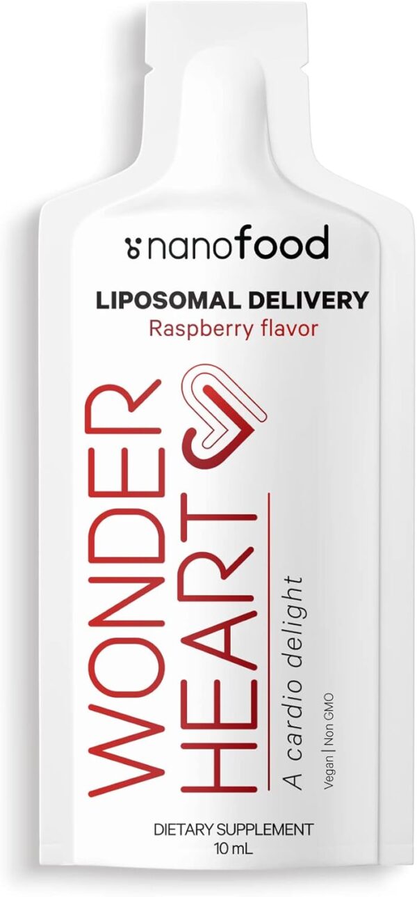 Codeage Wonder Heart Liquid CoQ10 Liposomal Ubiquinone Supplement, Coenzyme Q10 Heart Vitamins, Non-GMO Sunflower Phosphatidylcholine Vegan Blend, Raspberry Flavored Softgel, Pack of 30 Pouches