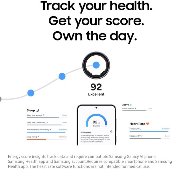 Samsung Galaxy Ring, AI Smart Ring, Size First w/Sizing Kit, No App Subscription, Fitness Monitor, Sleep Tracker, Up to 7-Day Battery, Size 10, Titanium Gold [US Version, 1Yr Manufacturer Warranty]
