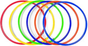 Fun Express Large 20 Inch Obstacle Course Agility Rings, Set of 6 Rings, Great for Physical Education, Festivals and Outdoor Activities, School Recess Equiments, Kid's Fitness, Assorted Colors