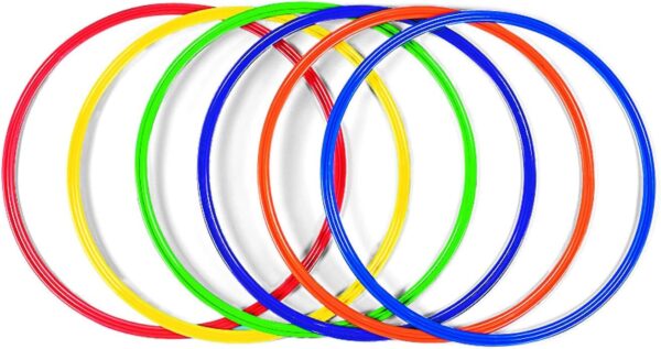 Fun Express Large 20 Inch Obstacle Course Agility Rings, Set of 6 Rings, Great for Physical Education, Festivals and Outdoor Activities, School Recess Equiments, Kid's Fitness, Assorted Colors
