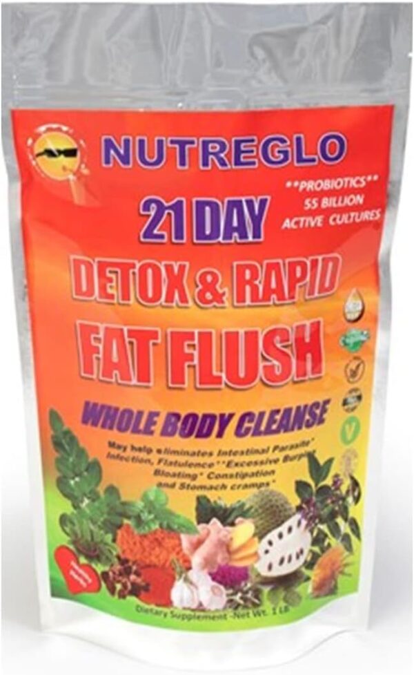 Nutreglo 21 Day Rapid Detox and Fat Flush, All Natural Detox Cleanse Drink, Blood Detox and Full Body Cleanse