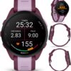 Wearable4U Garmin Forerunner 165 Music Running Smartwatch, Colorful AMOLED Touchscreen, Training Metrics and Recovery Insights Includes PowerPack +Adapters Bundle, Berry/Lilac