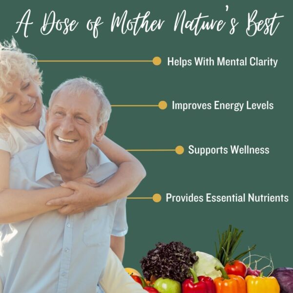 Nature's Sustenance Daily Greens, Fruits & Veggies Supplement - Superfood Vitamin Capsules - Enhance Energy, Mental Clarity, & Overall Wellness - US Made, Vegan-Friendly - 120 Servings.