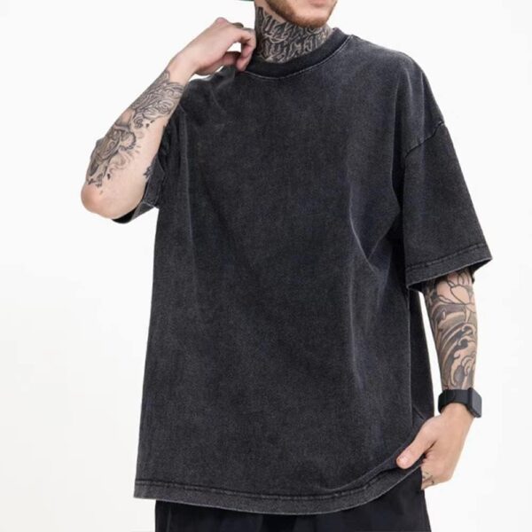 3 Pcs Oversized T-Shirts Heavy Cotton Washed Summer Vintage Tee Loose Fit Short Sleeve Casual Shirts for Men Women