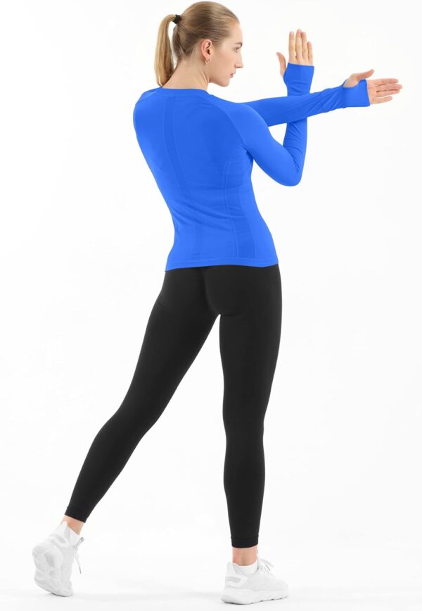 MathCat Seamless Workout Shirts for Women Long Sleeve Yoga Tops Sports Running Shirt Breathable Athletic Top Slim Fit