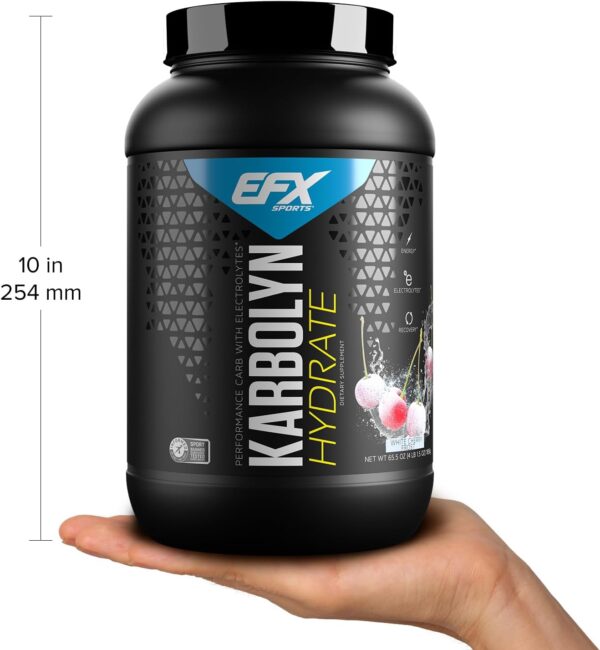 EFX Sports Karbolyn Hydrate | Carbohydrate Powder + Electrolytes | Sugar Free Sports Drink Mix | Fuel & Hydration | Stimulant Free | 66 Servings (White Cherry Frost)