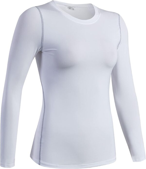 Women's 3 Pack Dry Fit Athletic Compression Base Layer Long Sleeve