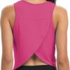 Mippo Workout Tops for Women Cropped Open Back Sleeveless Tank Tops Athletic Gym Yoga Shirts Loose Fit