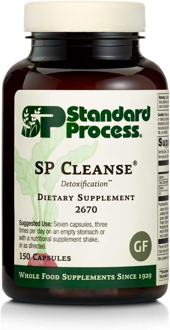 Standard Process SP Cleanse - Whole-Food Based Gallbladder, Kidney & Liver Support - Digestion & Toxin Cleanse with Collinsonia Root, Juniper Berry, Cordyceps Mushroom & More - 150 Caps