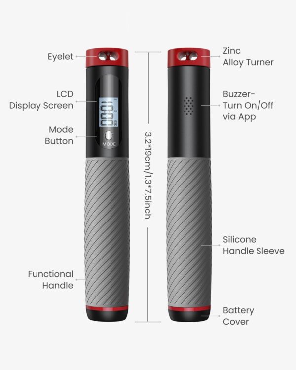 RENPHO Cordless Jump Rope, Weighted Jump Rope with Counter, Jump Ropes for Fitness, Smart Skipping Rope for Crossfit, Gym, Burn Calorie, APP Data Analysis, at-Home-Workout for Women Men Adult Kids