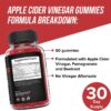 Apple Cider Vinegar Gummies - 1000mg - Formulated to Support Normal Energy Levels & Gut Health - Supports Digestion, Detox & Cleansing - ACV Gummies W/VIT B12, Beetroot (60 Gummies)