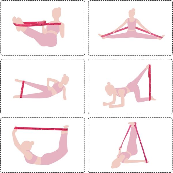 Yoga Strap for Stretching - 8 Loops Stretching Strap - Essential Yoga Accessories for Flexibility and Enhanced Stretching - Ideal Stretch Strap in Yoga and Pilates