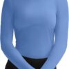 Womens Long Sleeve Workout Tops Slim-Fit Yoga Top Quick Dry Running Athletic Shirt High Stretch