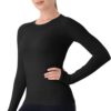 MathCat Seamless Workout Shirts for Women Long Sleeve Yoga Tops Sports Running Shirt Breathable Athletic Top Slim Fit