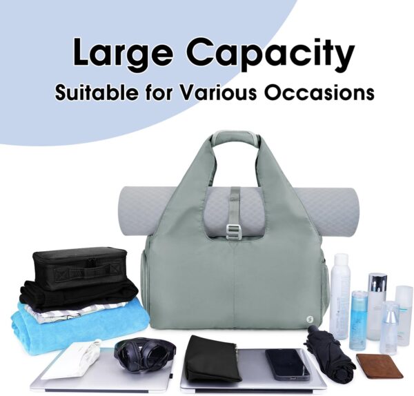 sportsnew Yoga Gym Bags for Women with Shoes Compartment & Wet Dry Storage Pockets & Adjustable Yoga Mat Holder, Patent Pending