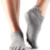 toesox Low Rise Full Toe Grip Socks – Non-Slip Pilates Socks for Women and Men, Barre & Yoga Toe Socks, Anti Skid Ankle Socks