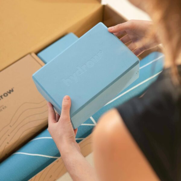 Hydrow Yoga Blocks - Supportive & Lightweight EVA Foam for Yoga, Pilates, Meditation, 9 x 6 x 4 inches, Blue