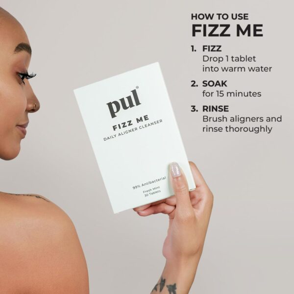 PUL Aligner Cleaner Tablets 30 Count – Removes Odors, Stains, Plaque & Discoloration – Cleans Aligners, Retainers, Dentures, Nightguards & Dental Appliances, Pack of 1