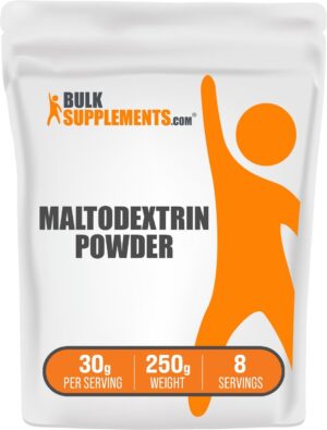 BulkSupplements.com Maltodextrin Powder - Maltodextrin Supplement for Energy Boost, Maltodextrin Food Grade - Unflavored & Gluten Free, 30g per Serving, 250g (8.8 oz) (Pack of 1)
