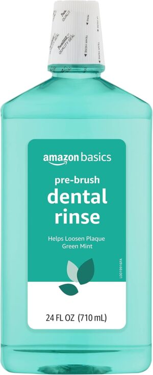 Amazon Basics Pre-Brush Dental Rinse, Green Mint, 24 Fluid Ounces, 1-Pack (Previously Solimo)