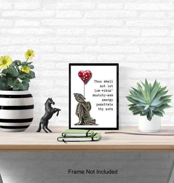 Buddha Statue Wall Art - Zen Decor - Spa Room Decor - Spiritual Gifts for Women - Namaste Wall Decoration - Positive Quotes Print - Encouragement Gifts for Women - Meditation Gift - Buddhist Picture