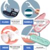 14 Packs Travel Dental Floss Pick Case, Holder, Come with 140pcs Premium QUALIALL Toothpick Flossers for Adults Teeth Cleaning, Sealed Portable Refillable, Green, Pink.