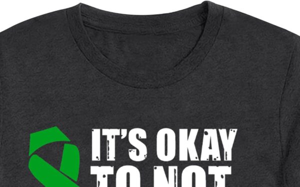 MAIHUN Womens Green Ribbon Awareness Shirts Mental Health Matters Tshirt Inspirational Tee Top