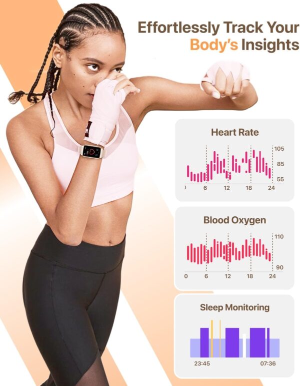 Smart Watch Health Fitness Tracker with 24/7 Heart Rate, Blood Oxygen Sleep Monitor, 110+ Sports Modes, Step Calorie Counter Pedometer IP68 Waterproof (Gold, 1.57)