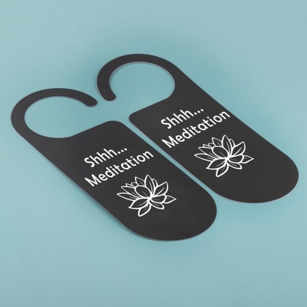 CENWA 2 Pcs Meditation Door Hanger Meditation Decor Do Not Disturb Sign Meditation Decor for Room (Meditation 2)