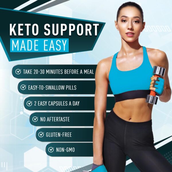 Purely Optimal Keto BHB Exogenous Ketones Supplement - Keto Diet Pills for Ketosis, Energy, Focus, Metabolism - for Women and Men (60 Capsules)