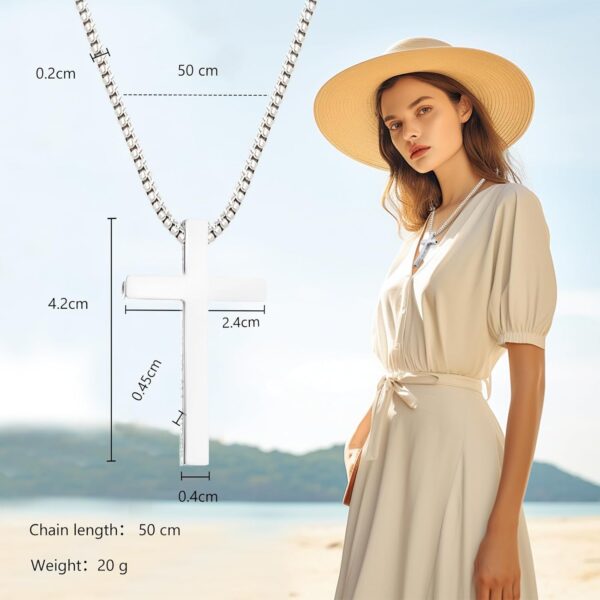 Breathing Necklace for Anxiety Stress Relief, Quit Smoking Tools Breathlace Cross Necklace, Stop Smoking Aids Breathing Necklace, Fum Vaporless Inhaler Meditation Tools Necklace Sliver