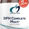 Designs for Health DFH Complete Multi with Copper - Comprehensive Multi Vitamin + Mineral Supplement with Folate, 1000 IU Vitamin D, Immune Support Vitamins - Multivitamin with No Iron (120 Capsules)