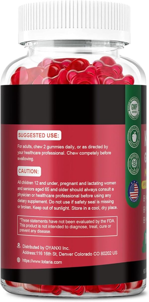 2 Pack Keto ACV Gummies - 4000mg Apple Cider Vinegar Gummies Sugar-Free with Probiotics, B12, Keto Supplements for Women & Men 240 Gummies